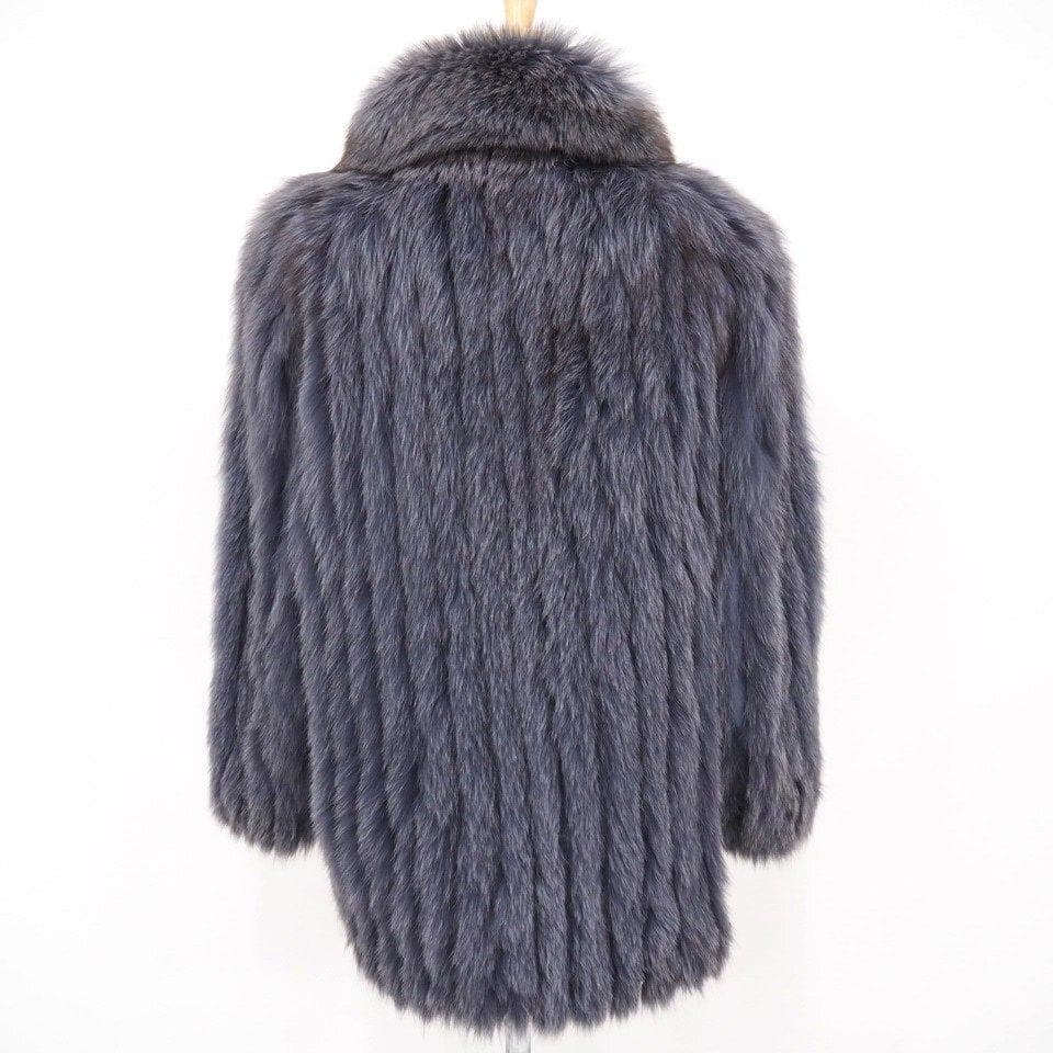 銀 SAGA FOX 銀サガ ファーコート 毛皮 フォックス ブルーネイビー系