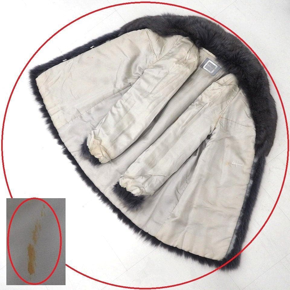 銀 SAGA FOX 銀サガ ファーコート 毛皮 フォックス ブルーネイビー系