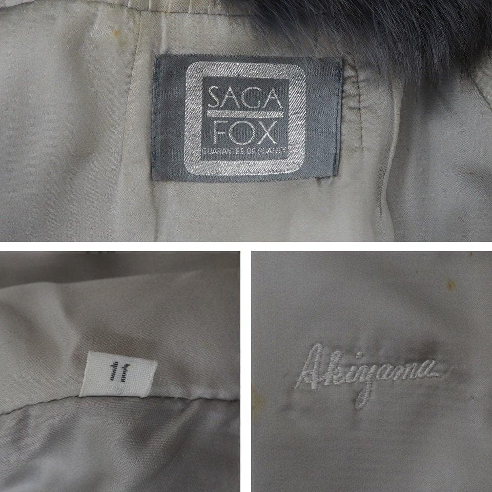 銀 SAGA FOX 銀サガ ファーコート 毛皮 フォックス ブルーネイビー系