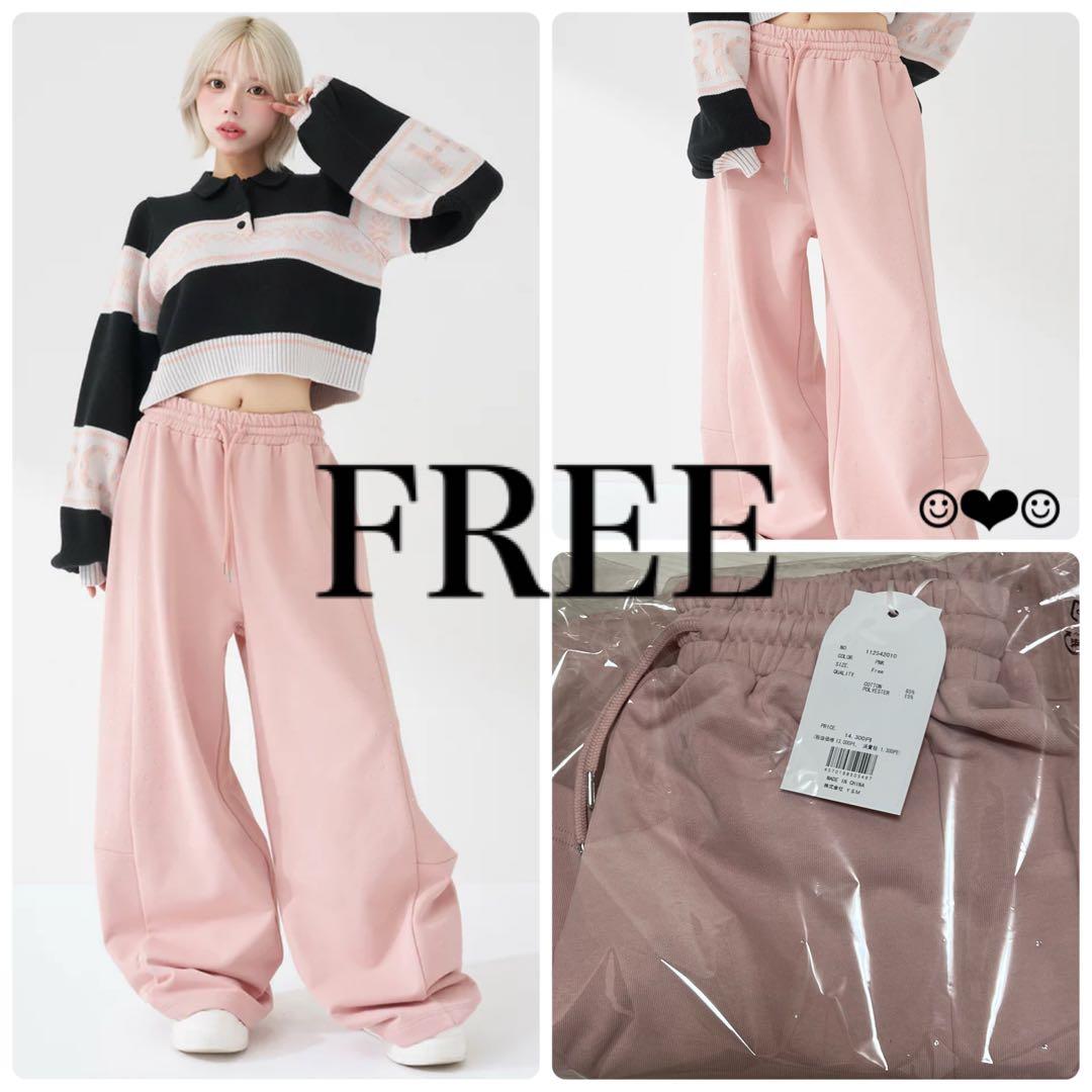 Darich♡シャイニーバレルスウェットパンツ♡ピンク♡FREE