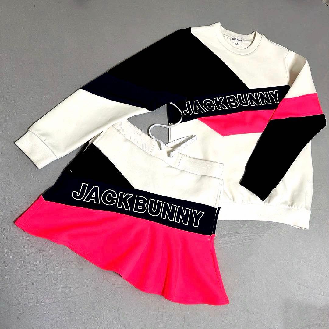 【美品】ジャックバニー セットアップ レディース ゴルフウェア ネオンピンク