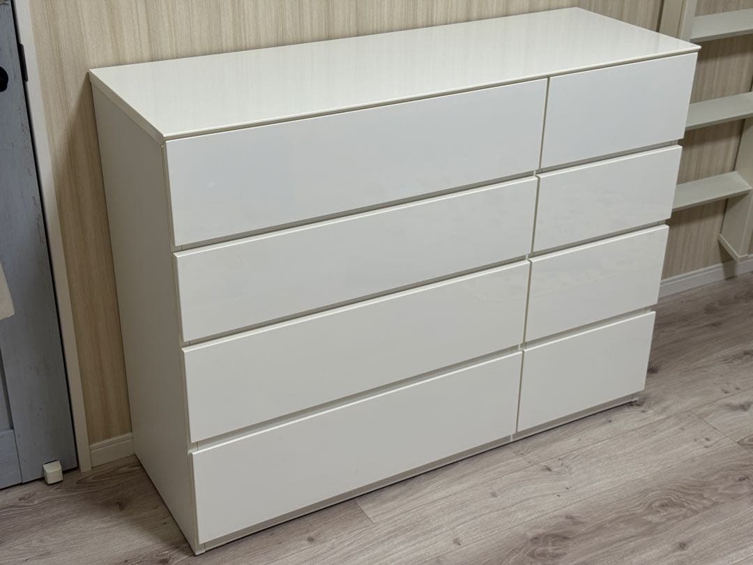 ニトリ ローチェスト クエス　ホワイトウォッシュ 120cm幅