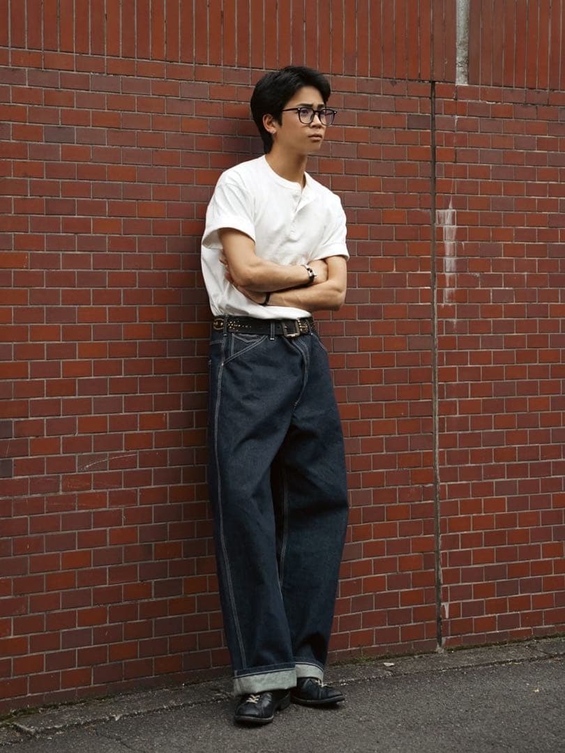 Schott ワイドデニム 濃紺 34