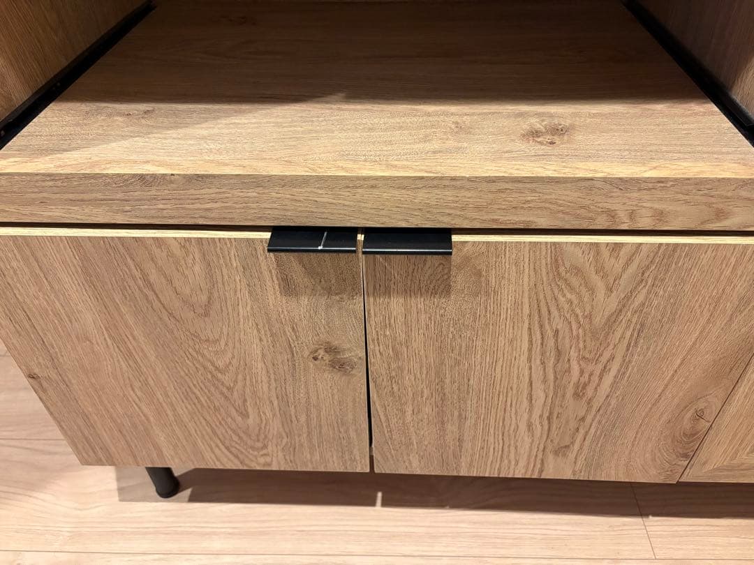 LOWYA 食器棚 キッチンカウンター キッチンキャビネット ラタン調