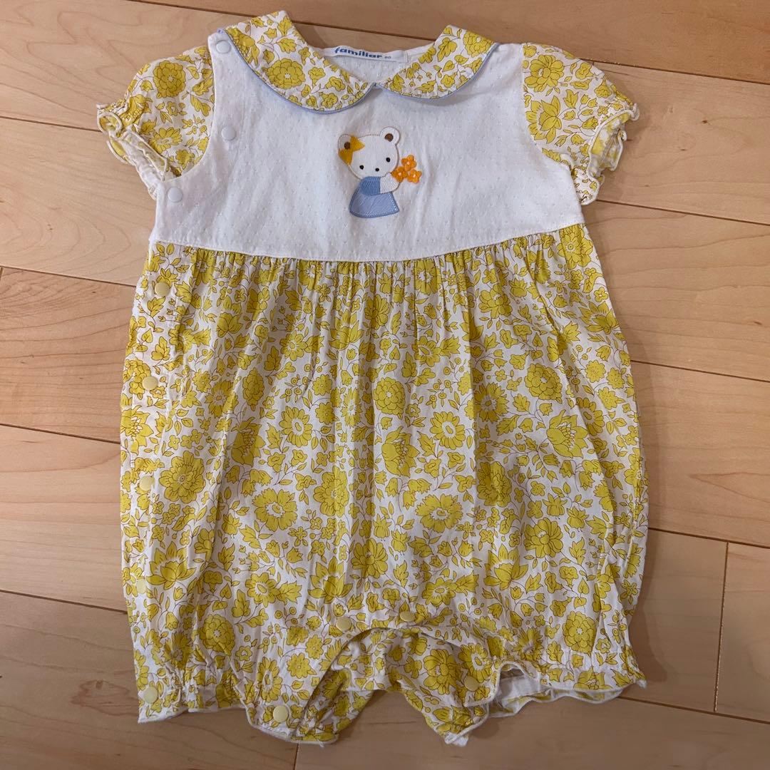 ファミリア　リバティ花柄ロンパース　80 完売品