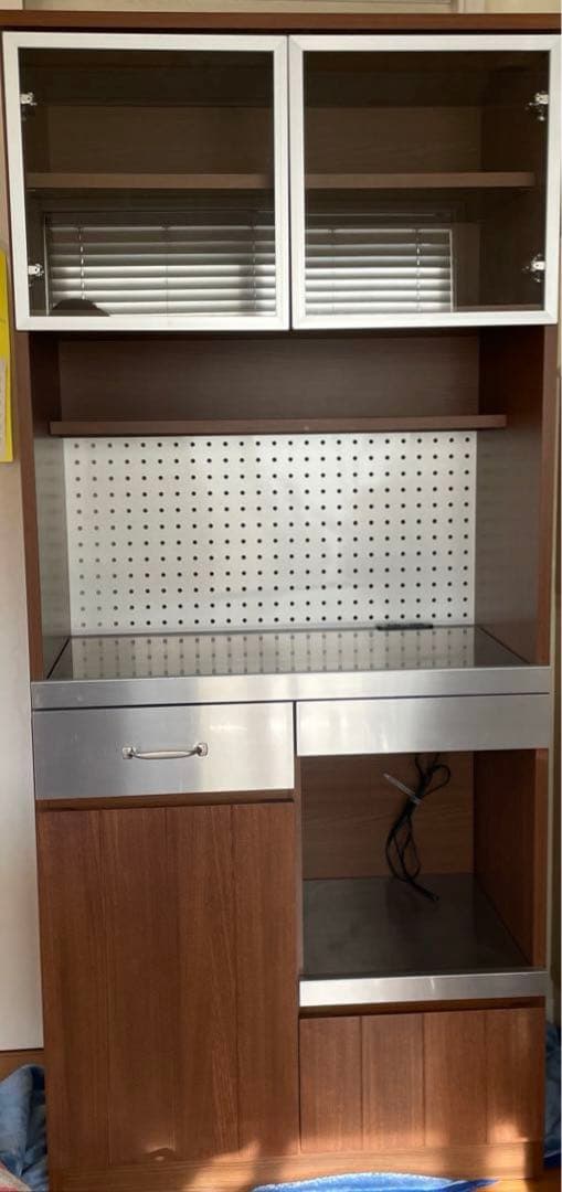 【値下げ】unico STRADA キッチンボード(S) スライド棚仕様 食器棚