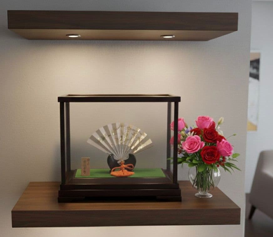 武比古作の純銀製の扇子の置物（ケース付）昭和レトロ