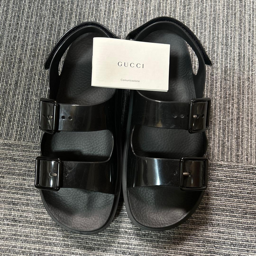 GUCCI ミニダブルＧ　ベルクロラ バーサンダルサイズ39 ブラック