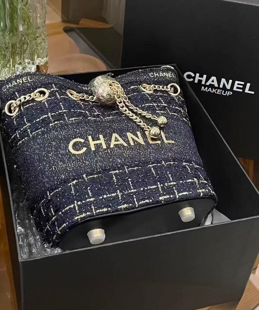 希少　レア　非売品 CHANEL ノベルティ ブラック ツイード バケットバッグ