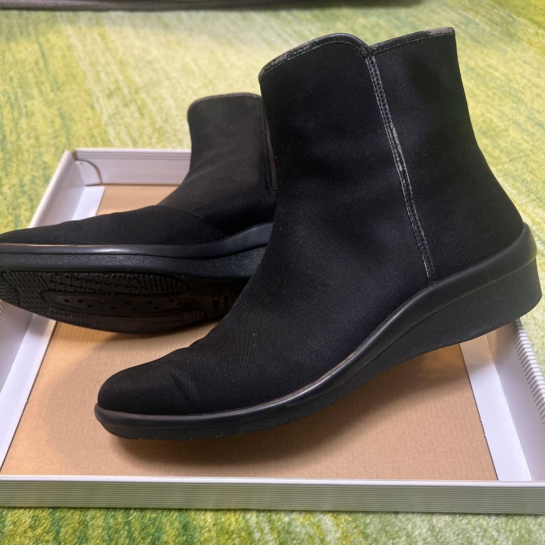 [TOP DRY 美品] ショートブーツ 黒 24.5cm