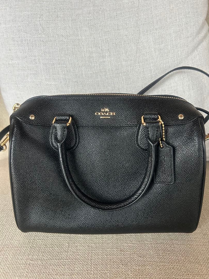 COACH ミニボストン　2way ショルダーバッグ　黒