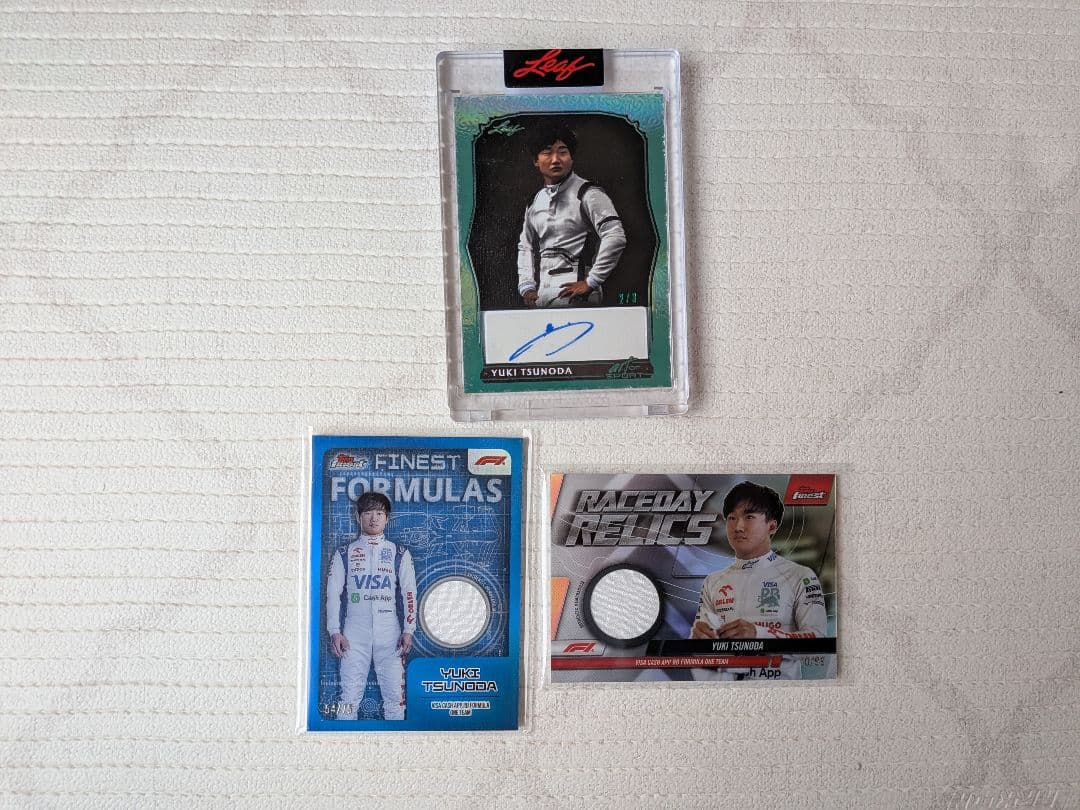 角田裕毅 直筆サインカード　F1 auto　レリック　セット　topps