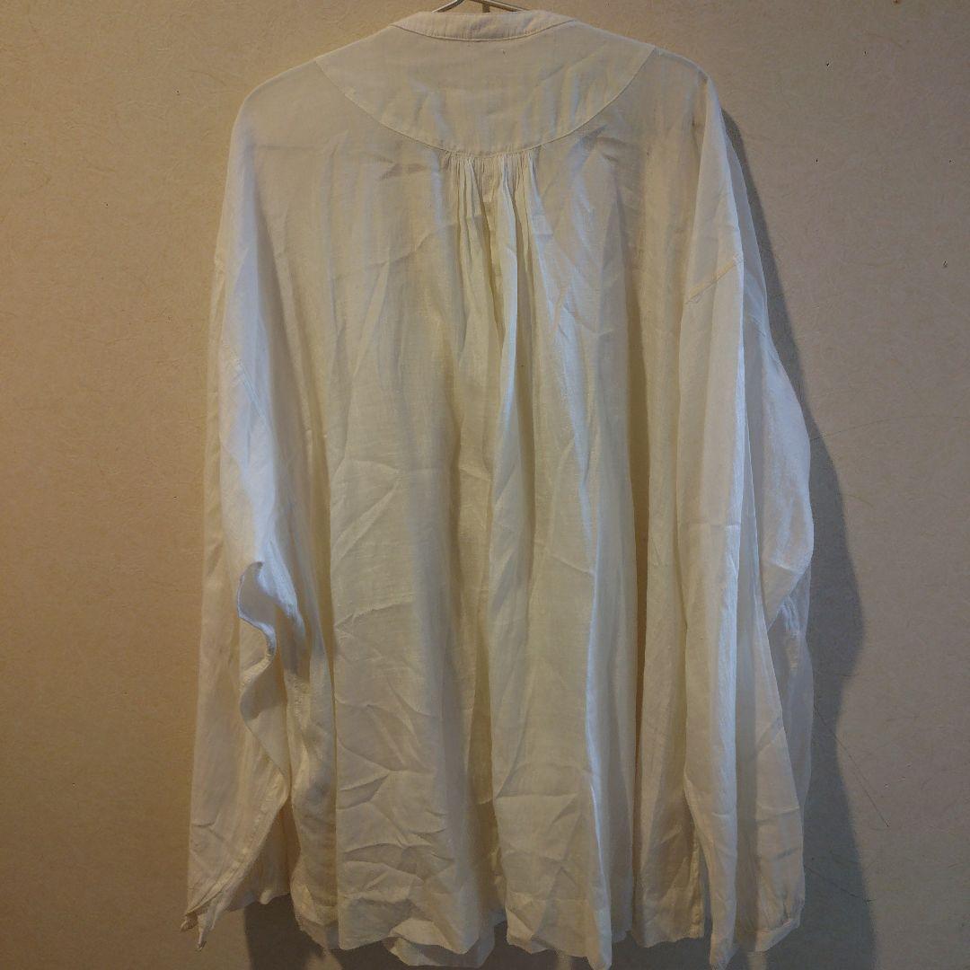 45rpm　タッサーカディのフリルブラウス　SIZE3　コットンシルク　シャツ