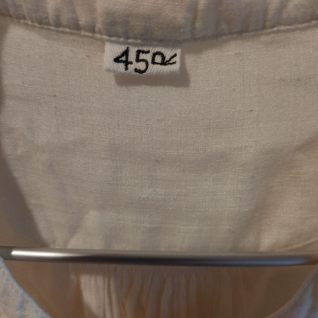 45rpm　タッサーカディのフリルブラウス　SIZE3　コットンシルク　シャツ