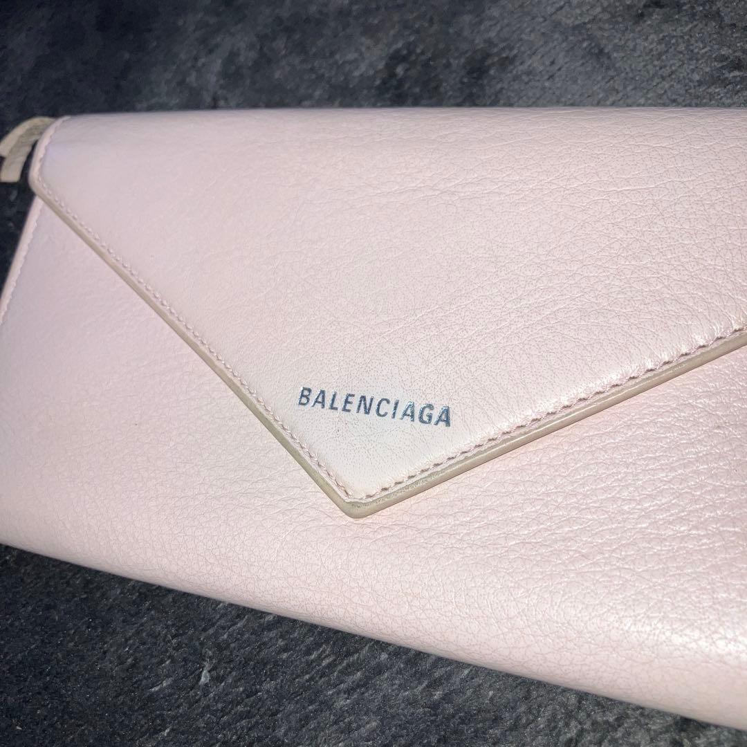バレンシアガ　ピンク　桃色　長財布　レディース