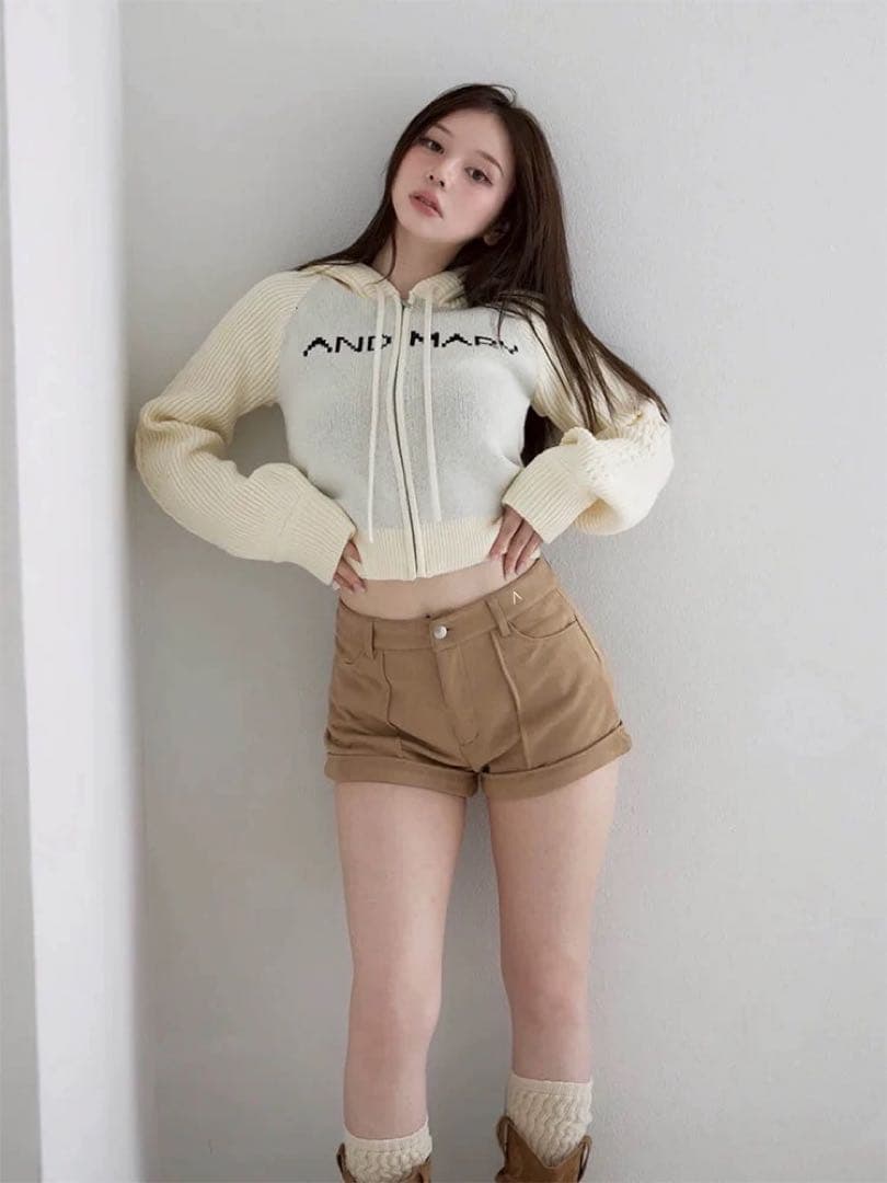 トップス ANDMARY Jeniffer knit hoodie set