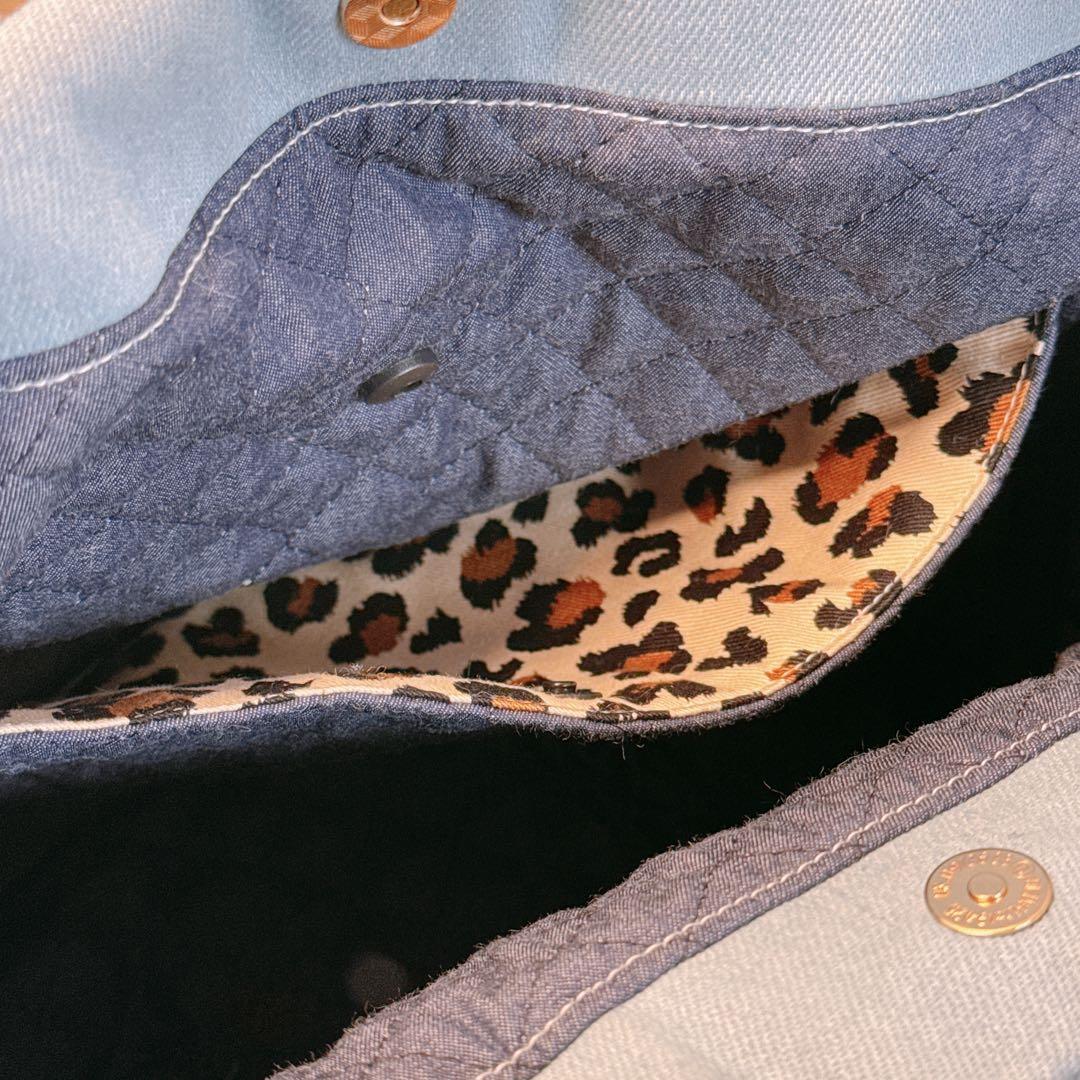 さ*ー様 コヤンイサムチョン♡bigハチワレにゃんこの着ぐるみデニムフリルトート