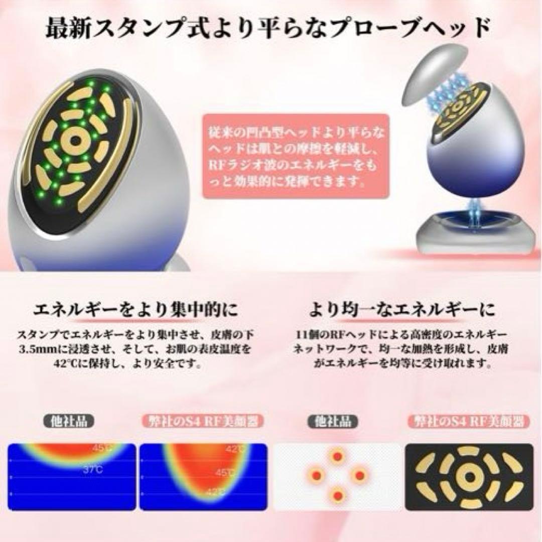 Redfire美顔器【2024年業界最新スタンプ式RF美顔器 USB磁気充電式】