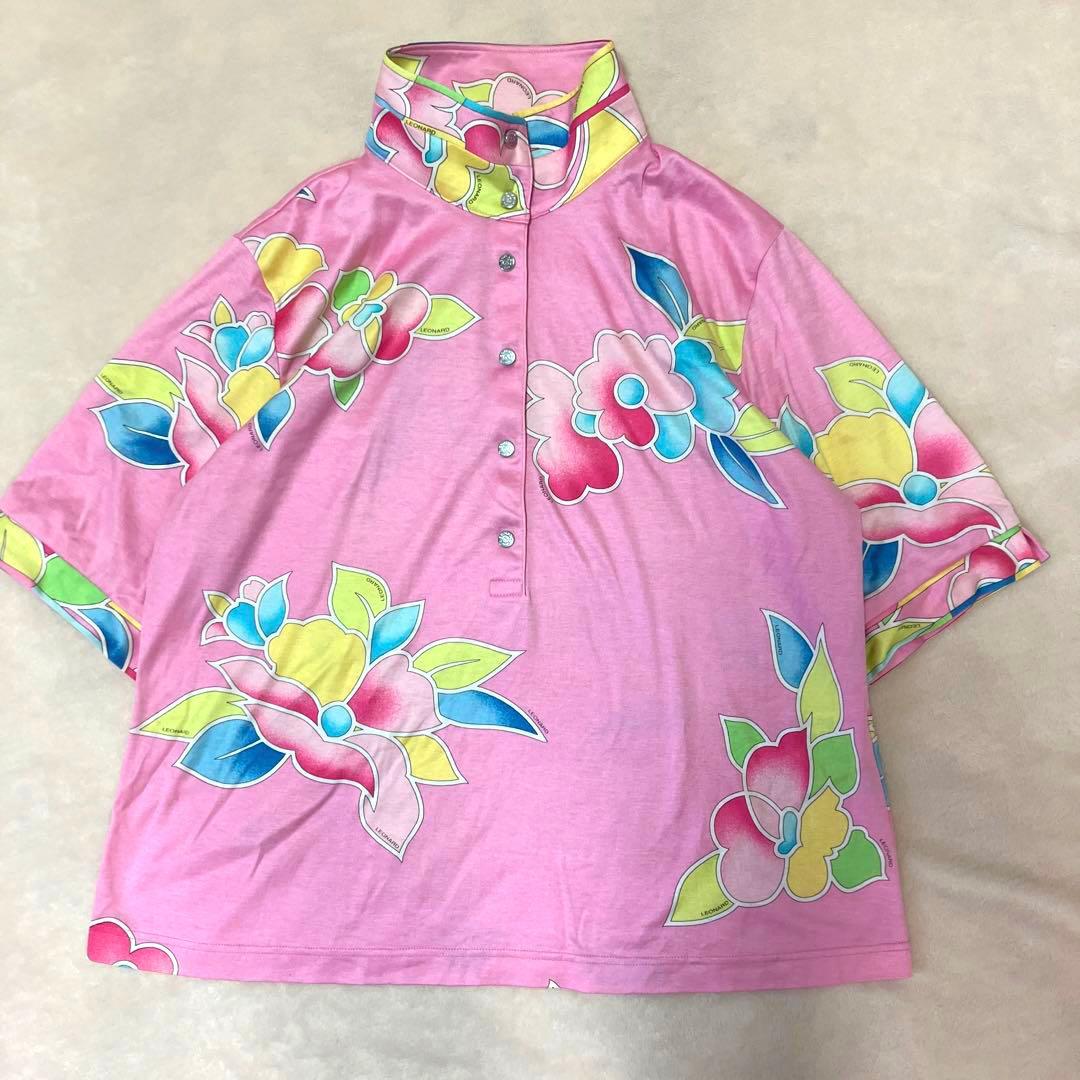 ★ 大きいサイズ ★ LEONARD SPORT レオナール　ポロシャツ　花柄