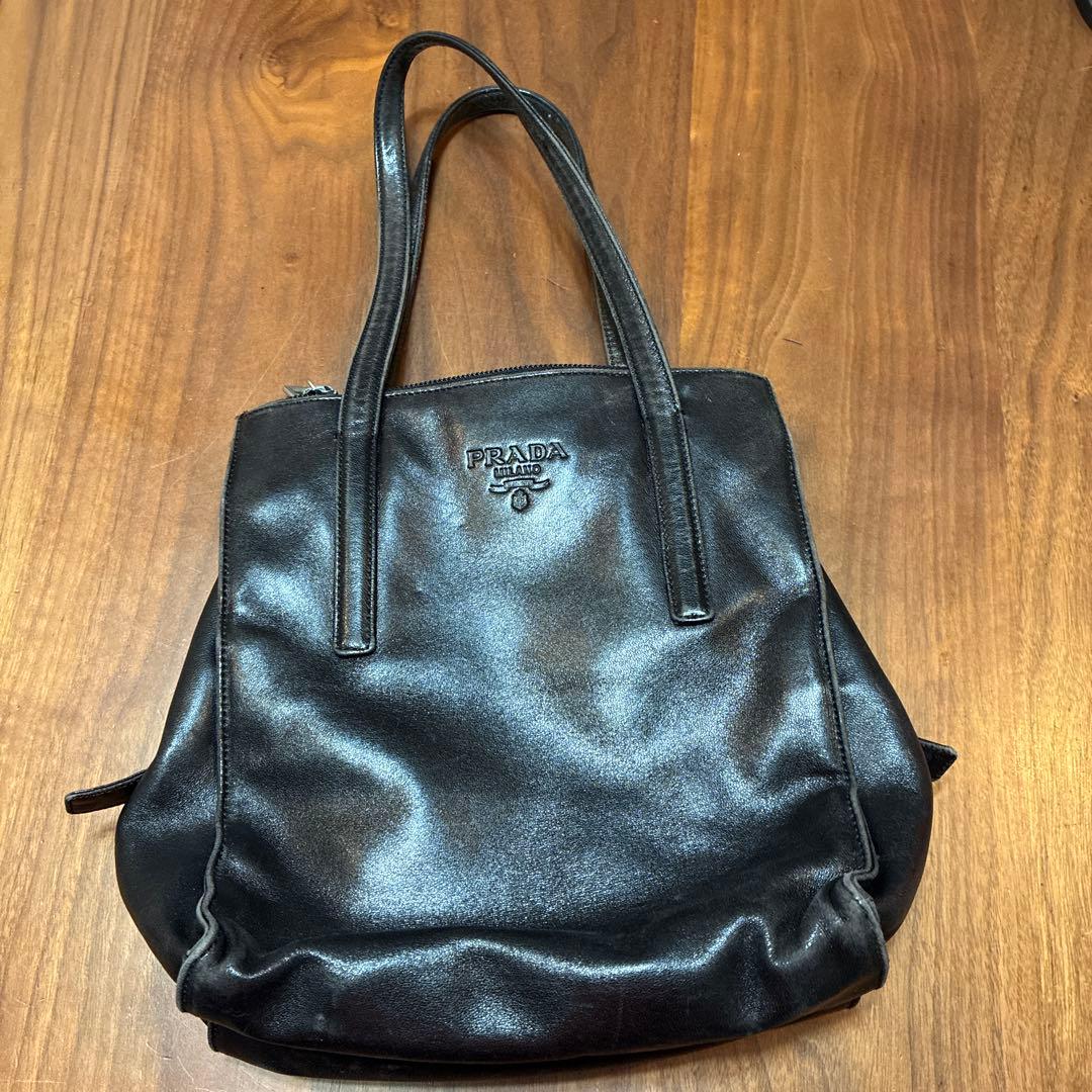 本日値下げ最後の1点⭐︎PRADA レザー ハンドバッグ ブラック