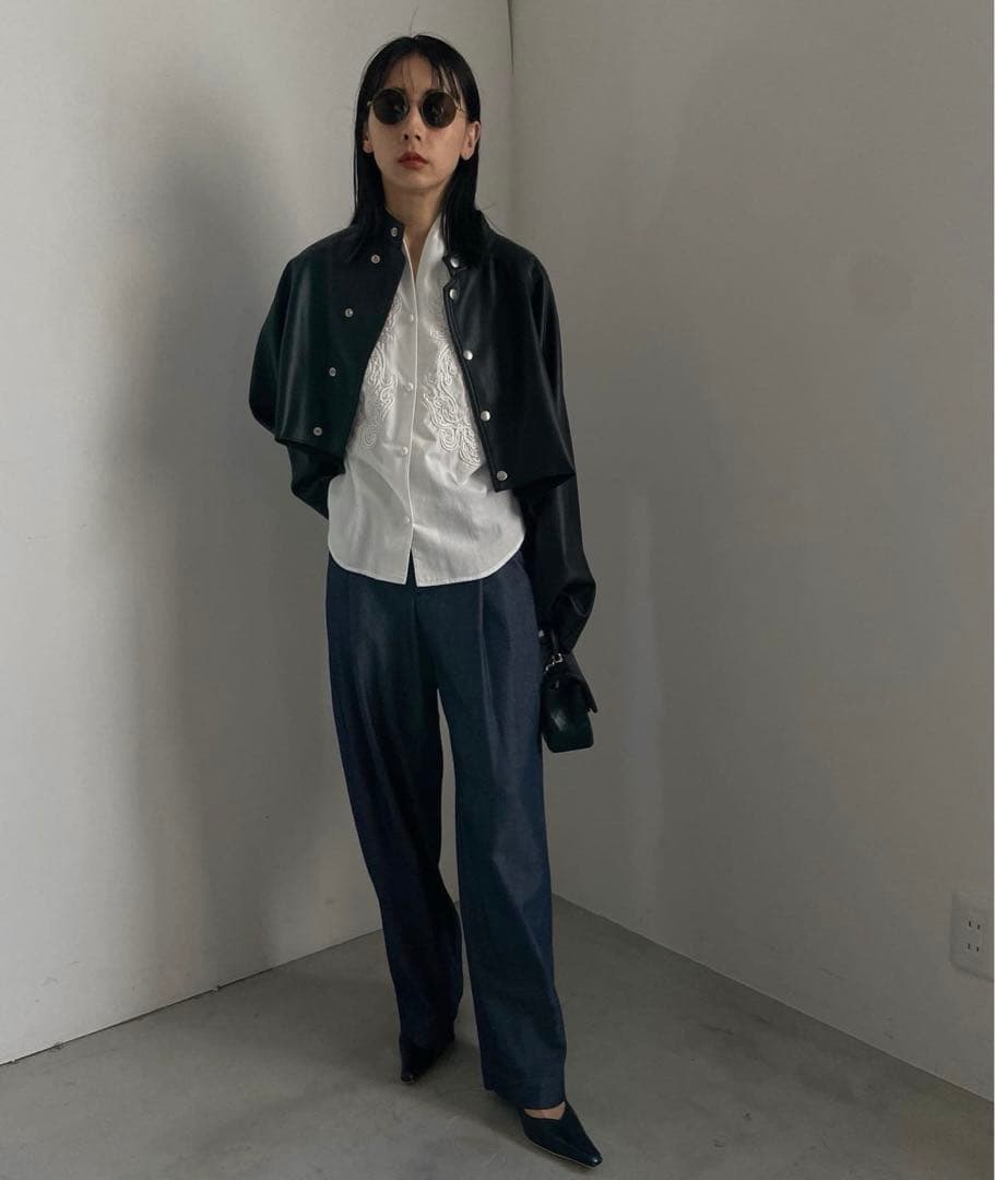 ameri vintageショートレザージャケット