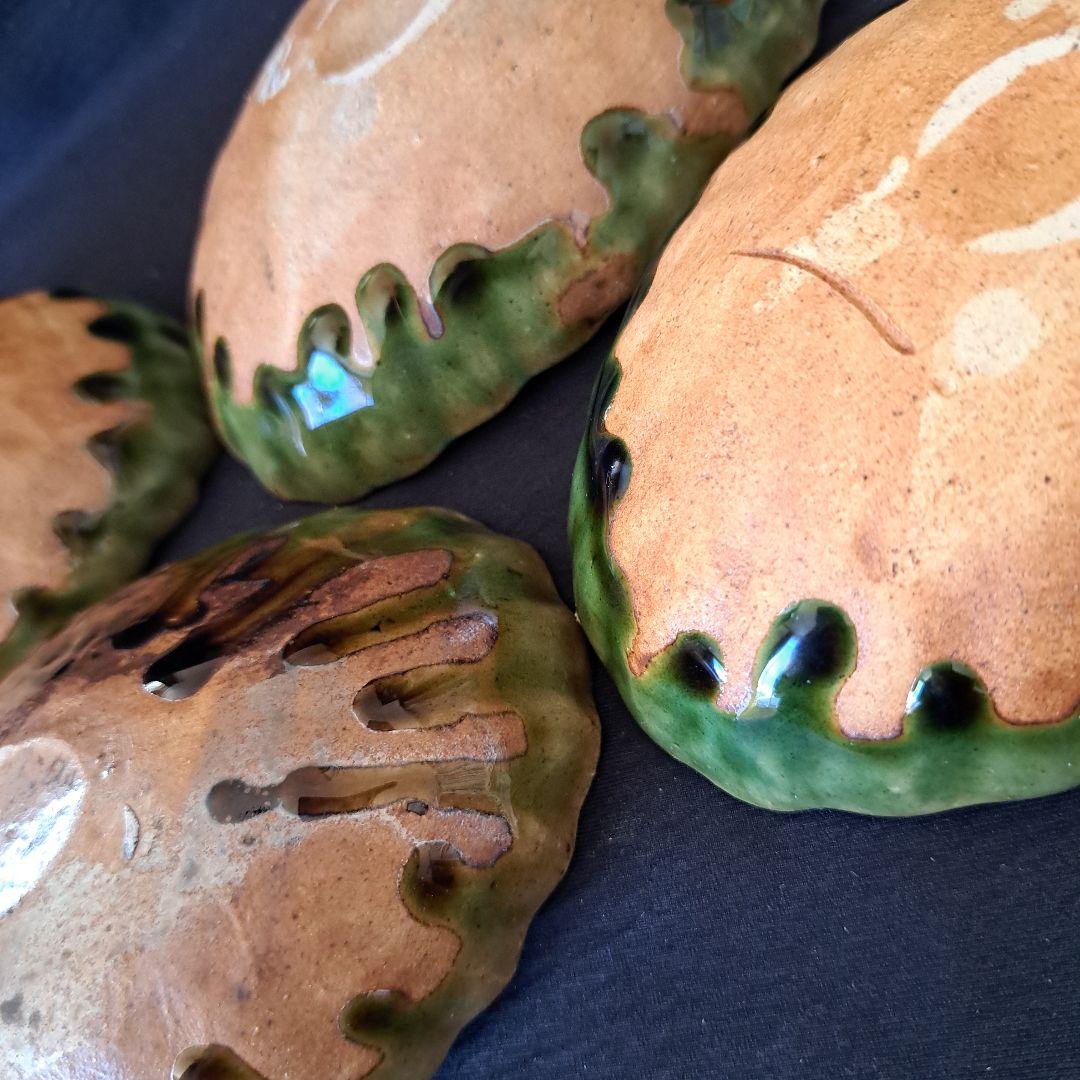 「ご成約者」です。 ご注意ください。 織部焼らしい青織部！ 4客セット