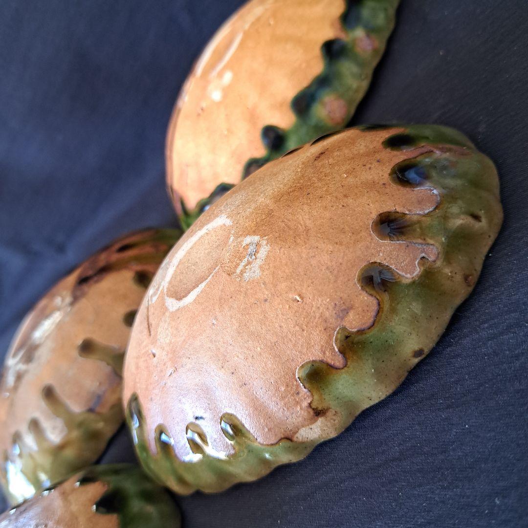 「ご成約者」です。 ご注意ください。 織部焼らしい青織部！ 4客セット