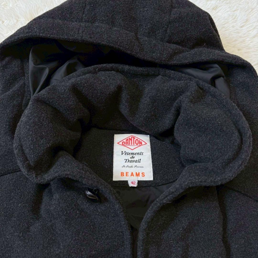 極美品/LL✨ダントン×ビームス ダウンベスト ウールモッサ 胡桃ボタン グレー