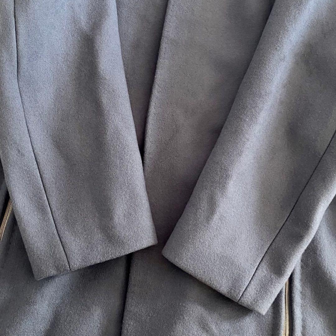 美品 ドゥロワー オーバーサイズ コクーンノーカラーコート ウールシルク