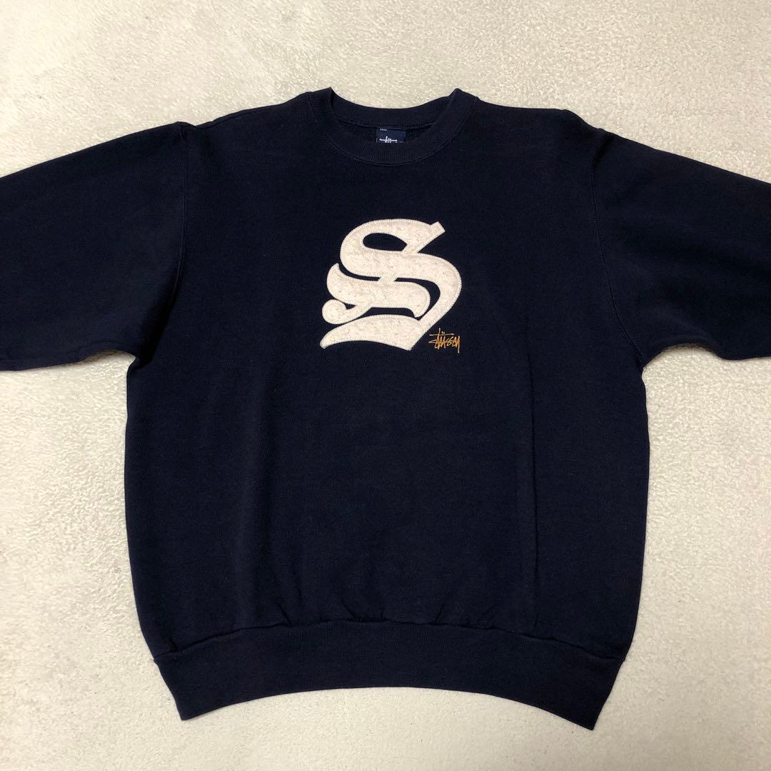 old stussy ステューシー　USA製　紺タグ　90s スウェット　紺色