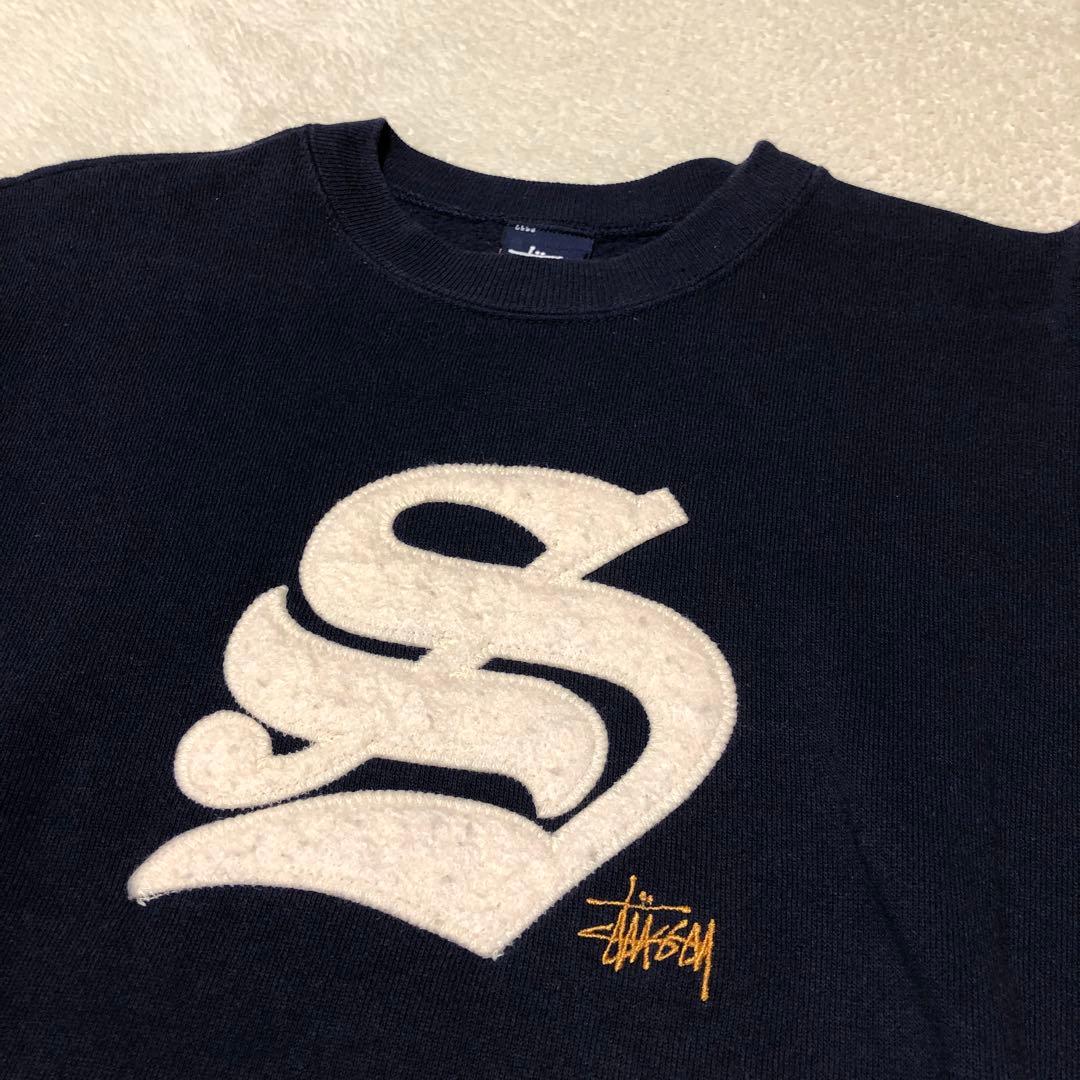 old stussy ステューシー　USA製　紺タグ　90s スウェット　紺色