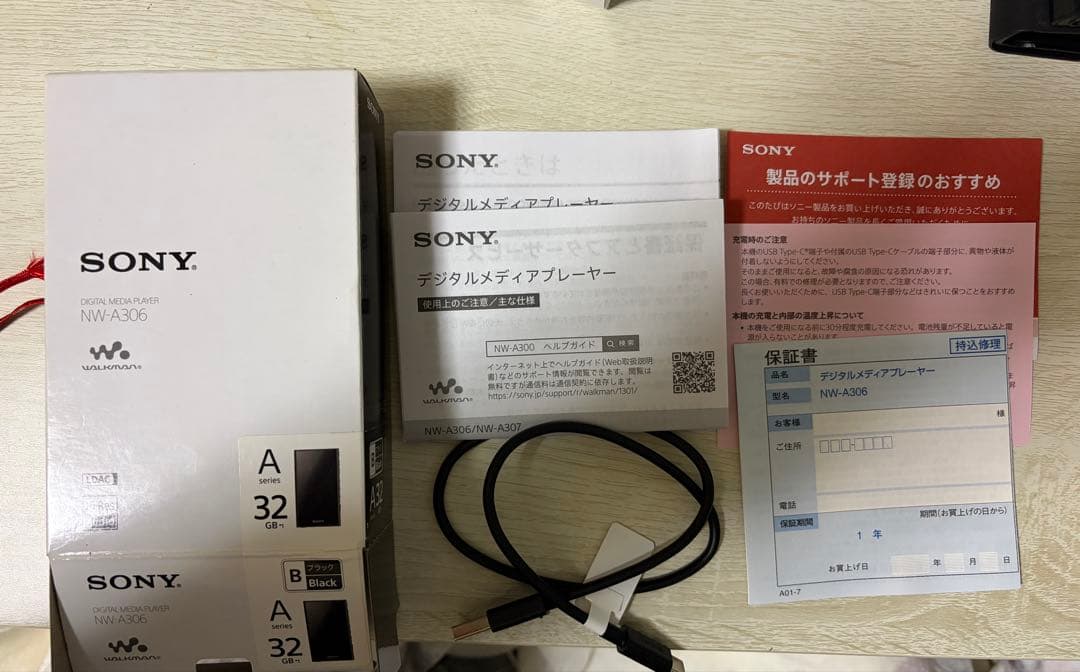 極美品 SONY ウォークマン NW-A306 ブラック + 128GB SD付