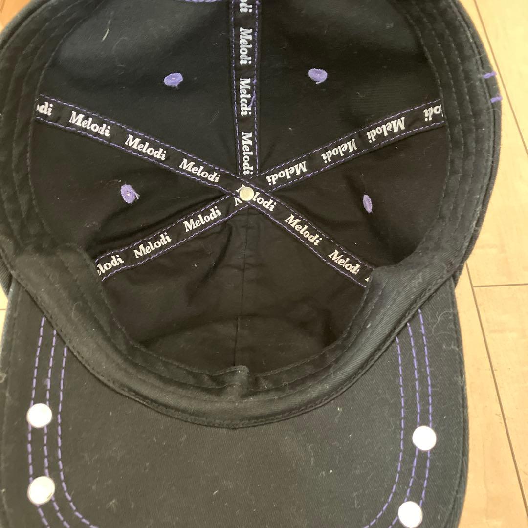 ec melodi 黒 キャップ スタッズ付き
