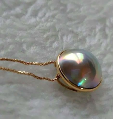 18KYG 奄美大島産 マベパール ペンダント 14mmup