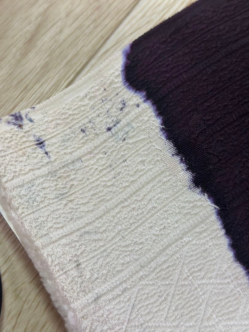 丹後ちりめん　京染　濃紫色 着物反物　羽尺　未仕立て　幅約36.5cm