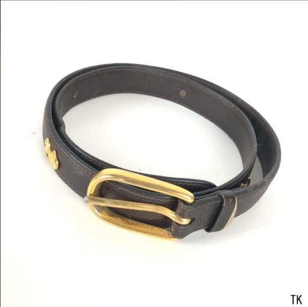 CELINE レザーベルト 馬車金具 ゴールドバックル