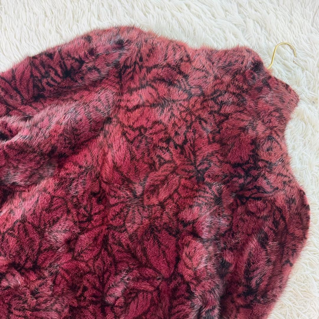シェアードミンク　ファーコート　リーフ柄　リンクス染め　ヴァーカンティ　本毛皮