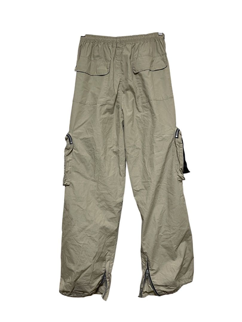 カーゴパンツ カーキ ジッパーポケット付き y2k 平成 ギミック