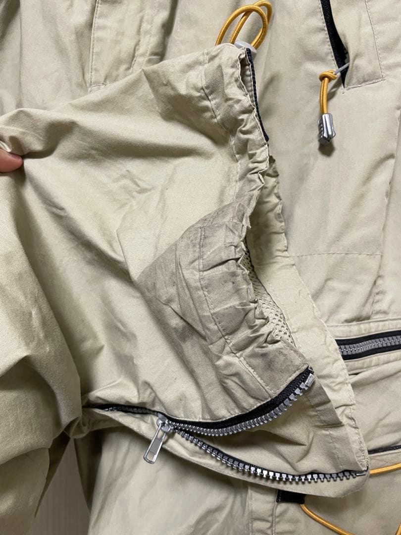 カーゴパンツ カーキ ジッパーポケット付き y2k 平成 ギミック