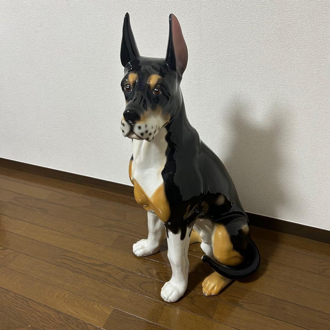 犬置物 ドッグ　ベルジアン ドーベルマン　オーナメント　オブジェ　陶器製品