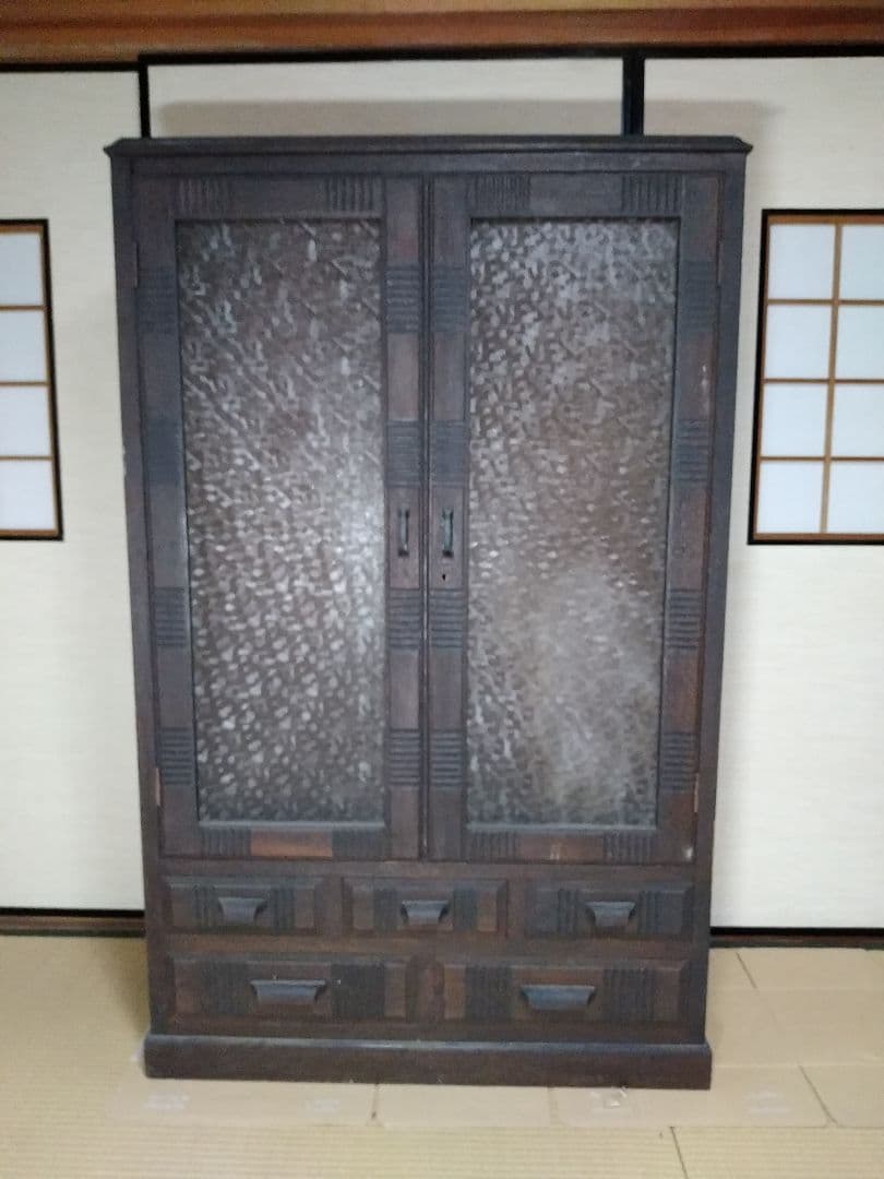 し*ん様 レトロ家具　本棚　書類棚　陳列ケース　木製　アンティーク家具　書棚ガラ