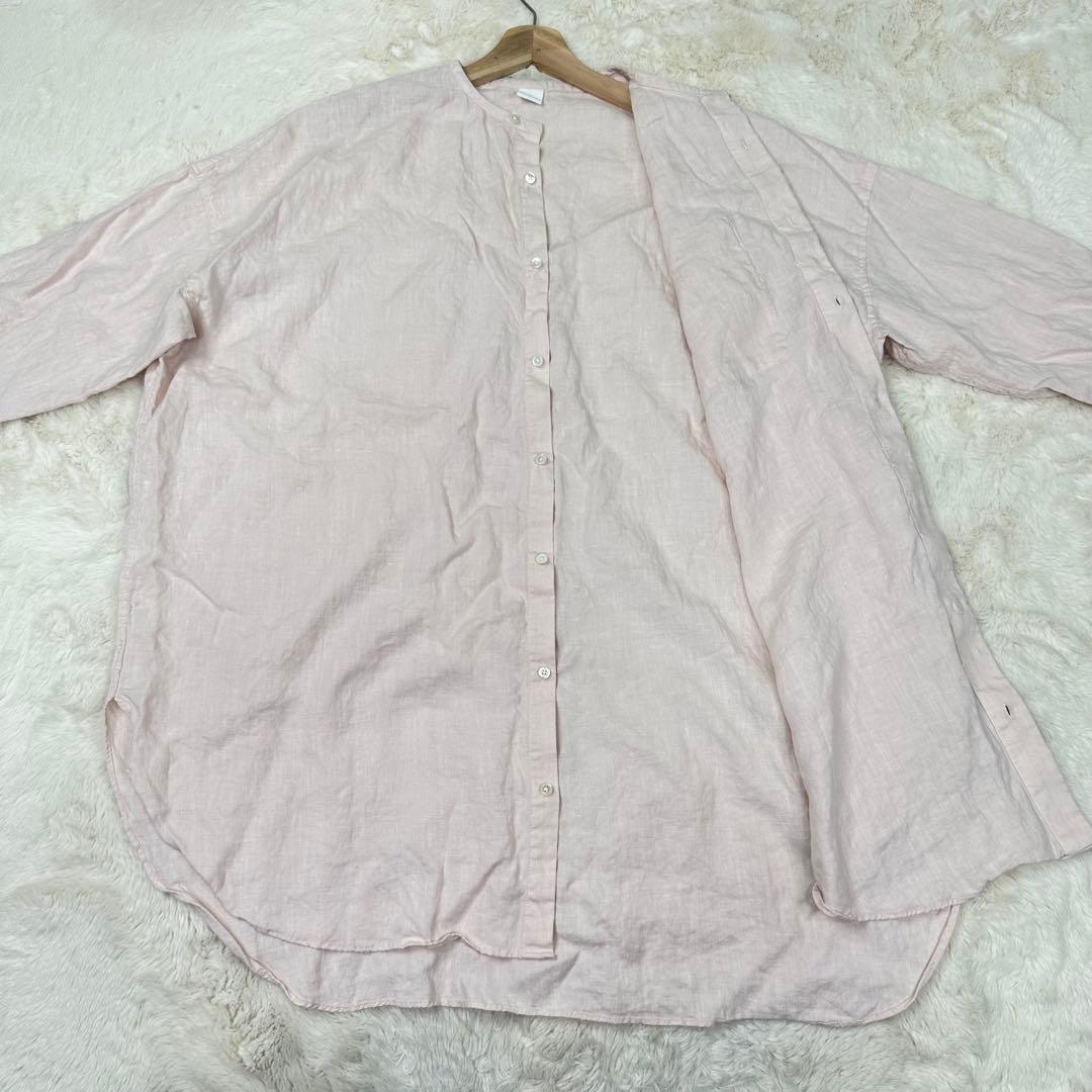 ✨美品✨完売品✨かぐれ リネン チュニック 長袖 シャツ ピンク Free