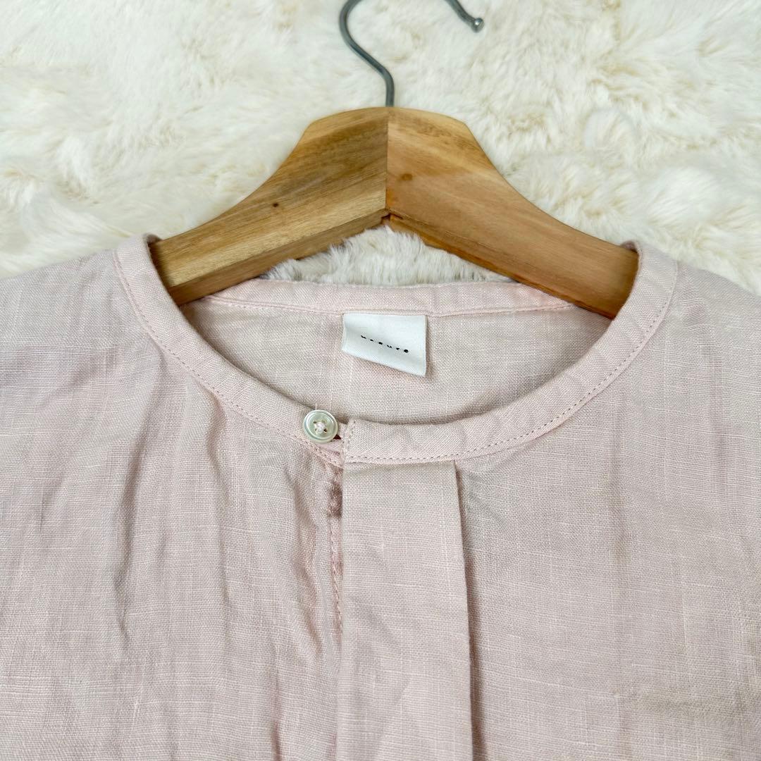 ✨美品✨完売品✨かぐれ リネン チュニック 長袖 シャツ ピンク Free