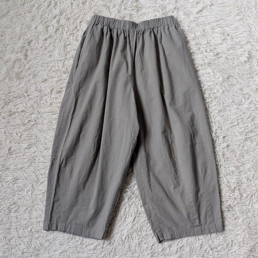 HUIS./遠州織物　やわらかシーチングコットンバルーンパンツ（ライトグレー）