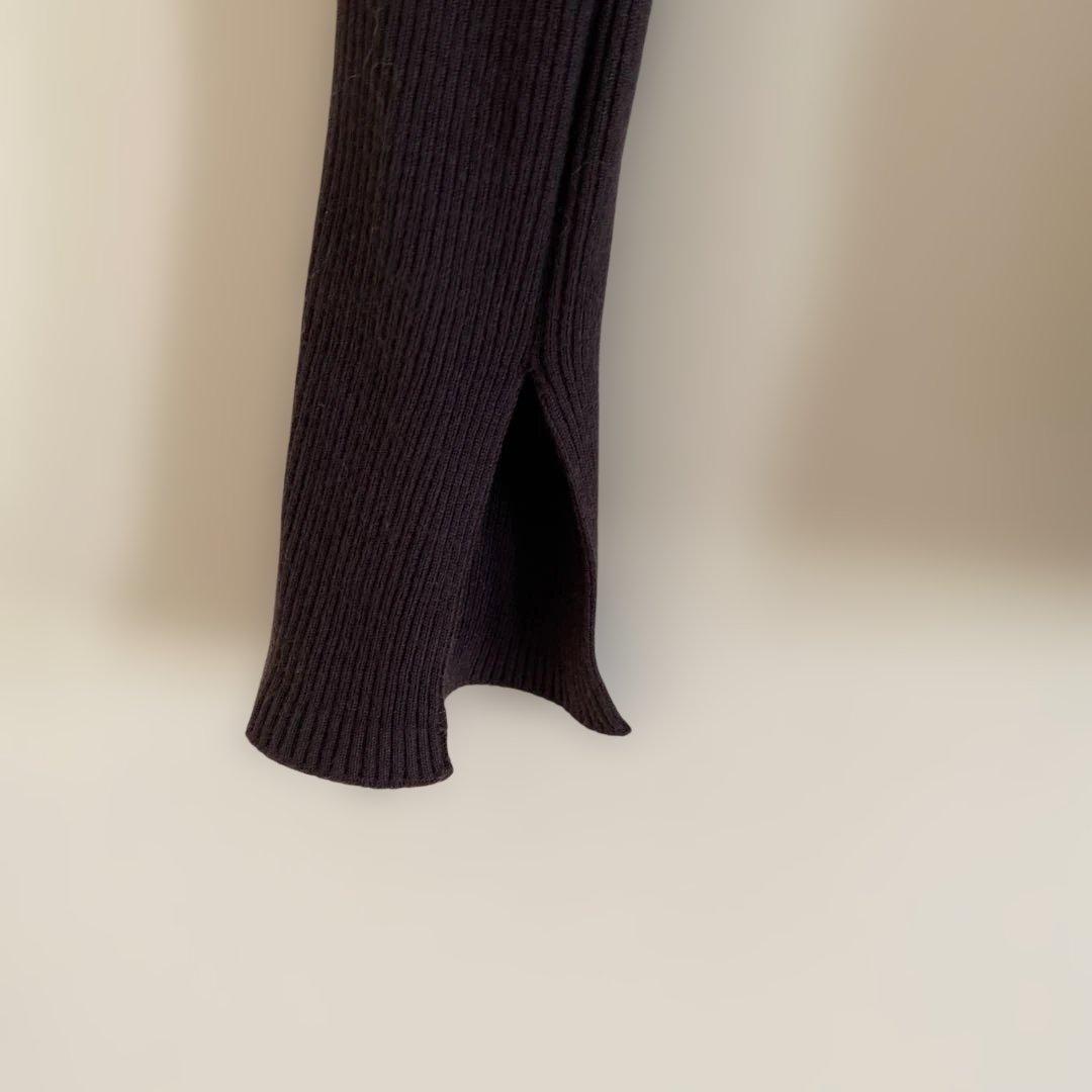 AURALEE オーラリー　ギザリブ Uネック ダークブラウン