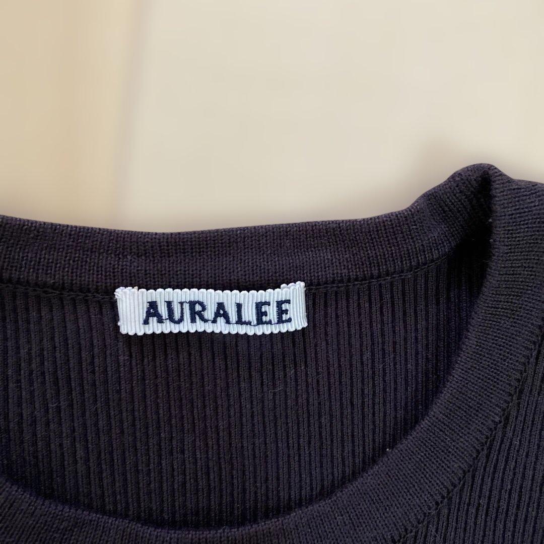 AURALEE オーラリー　ギザリブ Uネック ダークブラウン