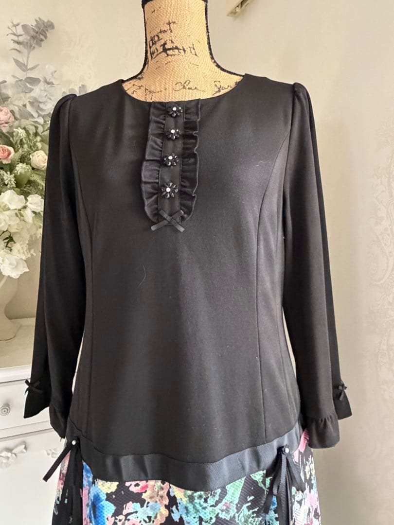 スーパービューティー☆ウエスト切り替え花柄ワンピース☆未使用