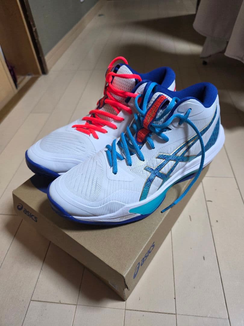 ASICS バレーボールシューズ スカイエリートff3ホワイト/ブルー/レッド