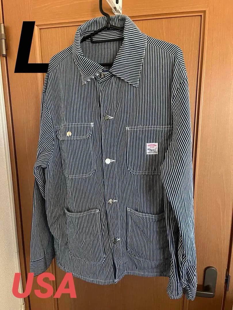POINTER BRAND ヒッコリーストライプカバーオール　L USA製