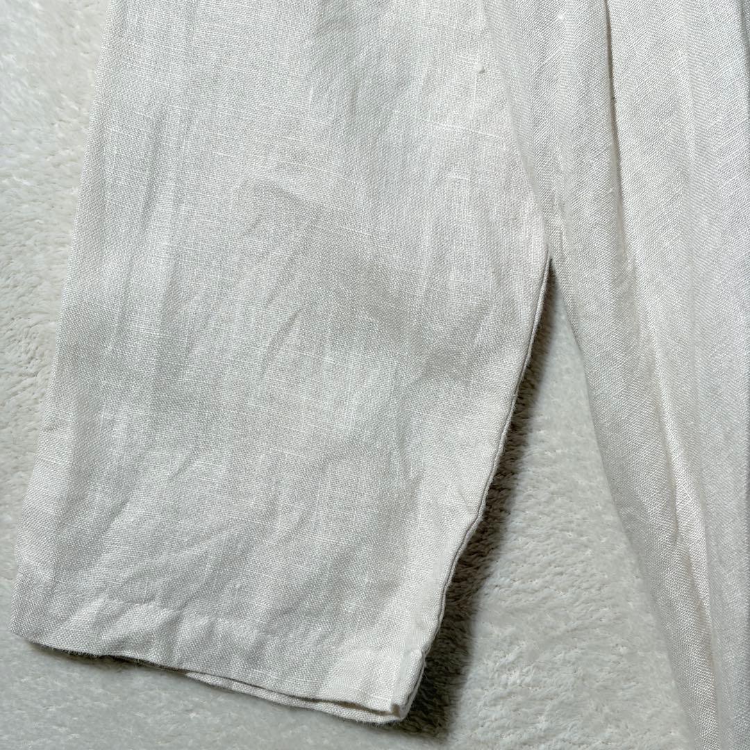 ネストローブ　リネンシャーリングネックワンピース　フリル　2way ロング　麻